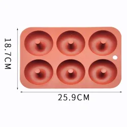 Silicone donut mold - non-stick baking tray - 6 holesBakeware