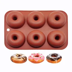 Silicone donut mold - non-stick baking tray - 6 holesBakeware