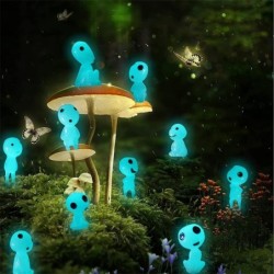 Iluminación solarEspíritus de árboles luminosos - mini fantasmas - decoración de jardín - azul - 10 piezas