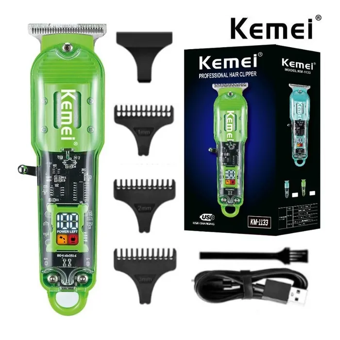 Kemei 1113 - profesjonell hårklipper - trimmer - USB