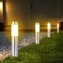 Luz solar de jardim - coluna de aço inoxidável - tubo