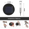 Solar havelampe - rustfrit stål jordsøjle - rør