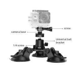 Ventouse triangulaire - support - pour caméras GoPro Hero