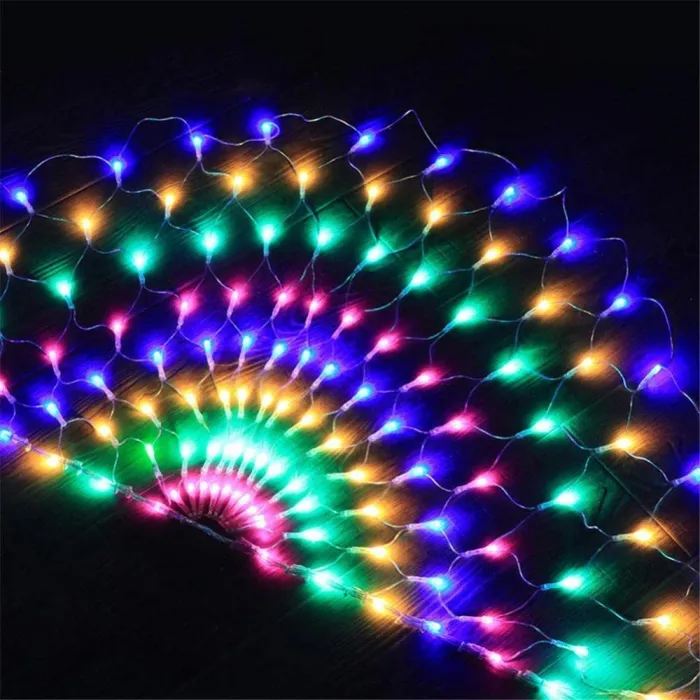 Rede de pavão colorida - cordão de luzes LED - 3 M
