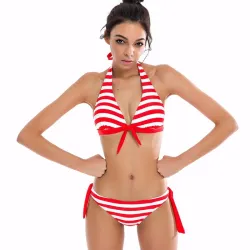 Sexy striped bikini setBeachwear