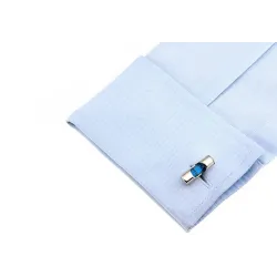 French style cufflinks - blue water levelCufflinks