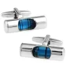 Boutons de manchette à la française - niveau d'eau bleu