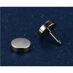 PendientesMancuerna redonda - pendientes de acero inoxidable