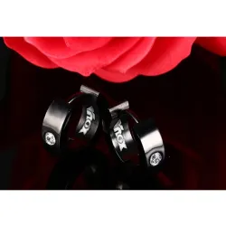 Boucles d'oreilles petites créoles - avec zircone - acier inoxydable
