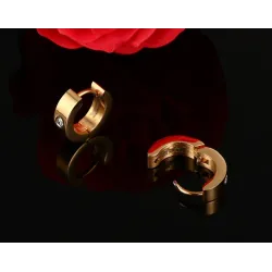 AretesPendientes aros pequeños - con circonitas - acero inoxidable