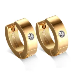 AretesPendientes aros pequeños - con circonitas - acero inoxidable