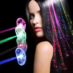 Cabelo brilhante - grampo de cabelo com cordas de LED luminosas coloridas