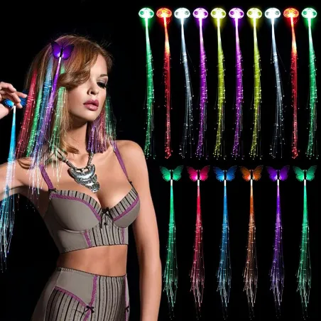 Capelli luminosi - forcina con stringhe LED luminose colorate