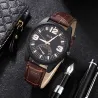 Montre à quartz à la mode - avec bracelet en cuir - ensemble