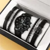 RelojesReloj de cuarzo de lujo - con pulseras de cuero - conjunto
