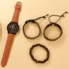 Luxury Quartz watch - with leather bracelets - setWatches