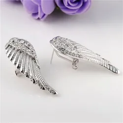 Boucles d'oreilles style vintage - ailes d'ange en cristal