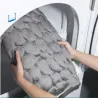 Blød badeværelsesmåtte - skridsikker - præget design