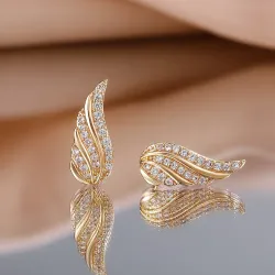 Orecchini con ali d'angelo in cristallo
