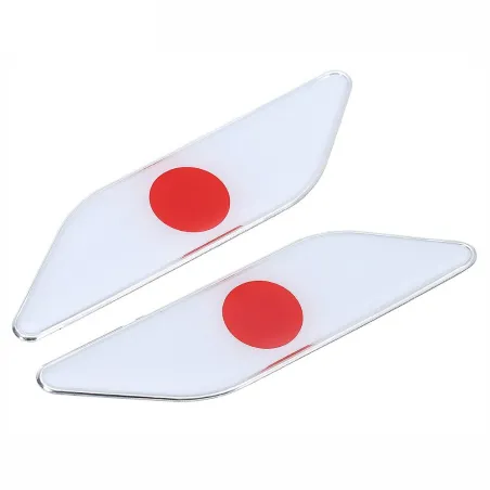 Metalbilklistermærke - Japan flag - 2 stk