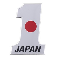 Bilklistermærke i aluminium - nummer 1 Japan
