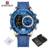 NAVIFORCE - militær sportsklokke - Quartz - LCD - lysende - vanntett