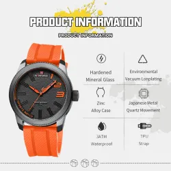 NAVIFORCE - sports Quartz-klokke - vanntett - silikonrem - vanntett