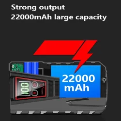 Bærbar bilstarter - strømbank - 12V - 22000mAh