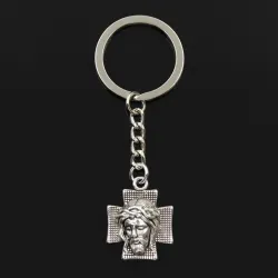 Kors med Jesus - nyckelring i metall