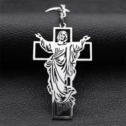 Jesus / kors - metall nyckelring