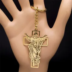 Jesus / kors - metal nøglering