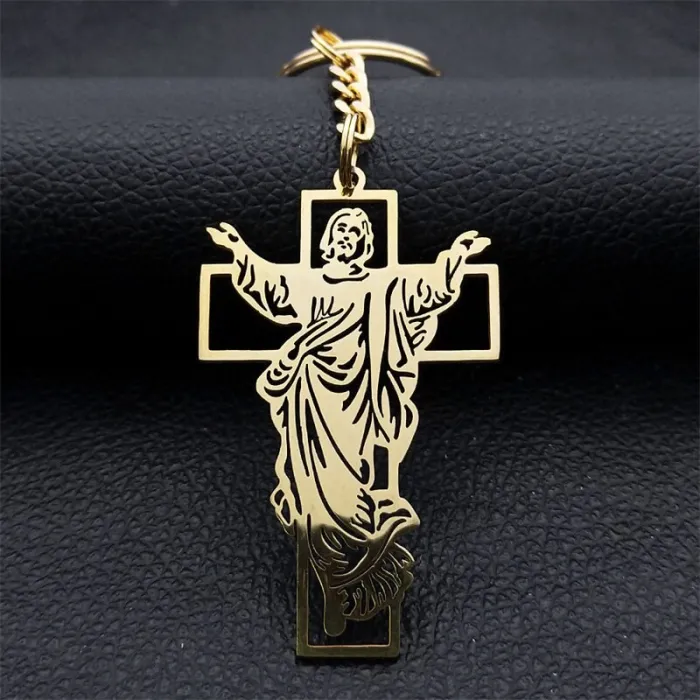 Jesus / kors - metal nøglering