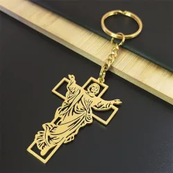 Jesus / kors - metal nøglering