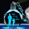 "Papa jij bent mijn held" - kristallen sleutelhanger - LEDSleutelhangers