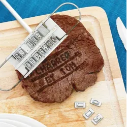 BBQ - kjøttnavn merkejern med med utskiftbare bokstaver