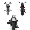 Motorsykkel blinklys - svart hodeskalle - LED - gult lys - 12V - 2 stk.