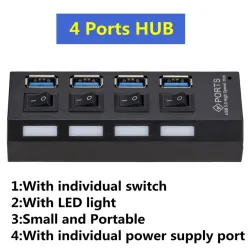 4-porttinen HUB - USB 3.0 - jakaja