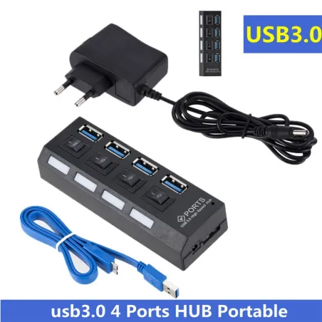 HUB de 4 portas - USB 3.0 - divisor