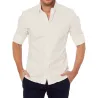 Elegant skjorte med lange ærmer - med lynlås/knapper - slim fit