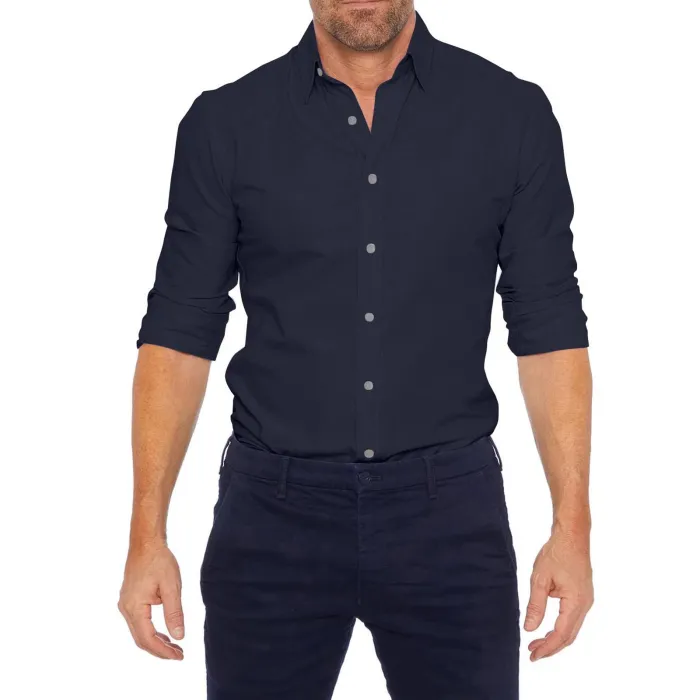 Camicia elegante a maniche lunghe - con cerniera/bottoni - vestibilità slim