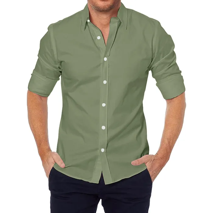 Elegant skjorta med långa ärmar - med dragkedja/knappar - slim fit