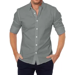 Camisa elegante com mangas compridas - com zíper / botões - corte justo