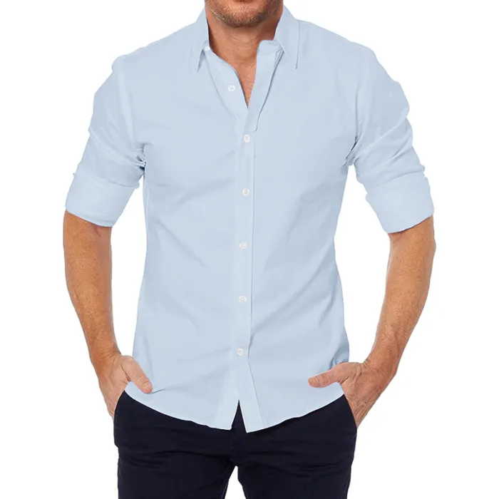 Camisa elegante com mangas compridas - com zíper / botões - corte justo