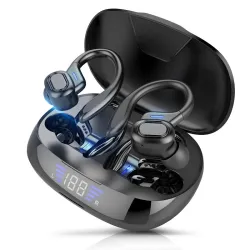 AuricularesTWS VV2 - Auriculares Bluetooth - gancho para la oreja - con micrófono / caja de carga / pantalla LED