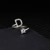 Ring som kan endre størrelse - A-Z alfabetbokstaver med rhinestones