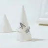 Ring som kan endre størrelse - A-Z alfabetbokstaver med rhinestones