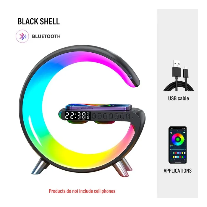 LED nattlys - RGB - USB - vekkerklokke / høyttaler / APP-kontroll