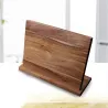 Damaskus knivsett - skarpt blad - treskaft - magnetisk holder - 6 stk