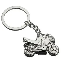 Nøkkelring i metall med motorsykkel