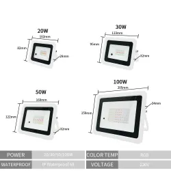 Proiettore LED RGB - riflettore da esterno - telecomando - impermeabile - 220V / 110V - 20W - 30W - 50W - 100W